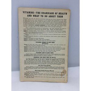 Vitamins The Gaurdians Of Health & What To Do About Them Guide Cooking Book